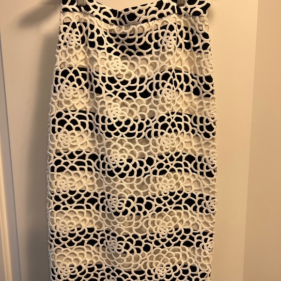 A.L.C.  Della Lace-Overlay Striped Pencil Skirt Size 6 - Picture 8 of 12